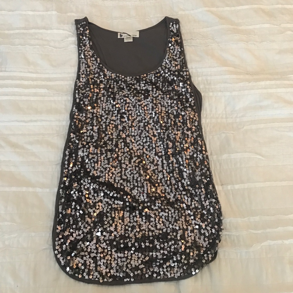 Silver Sequin Tank Top