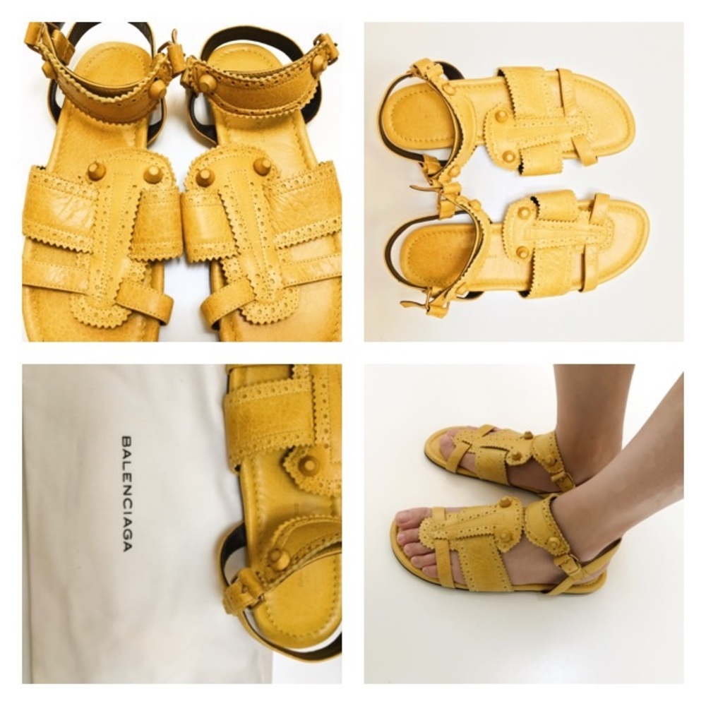 Balenciaga Yellow Greek Sandals 37 1/2