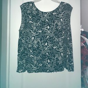 Whimsical black tank top