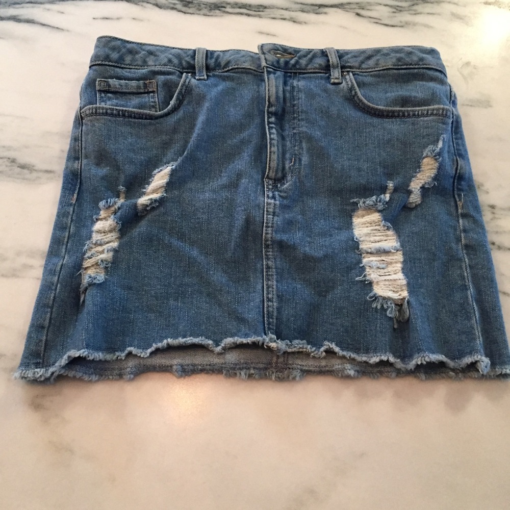 F21 distressed skirt