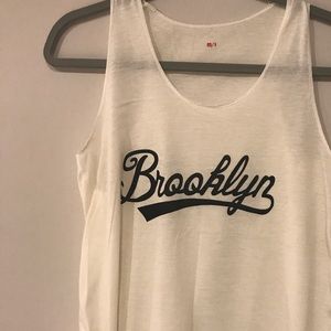 Brooklyn white tank. Size M/L