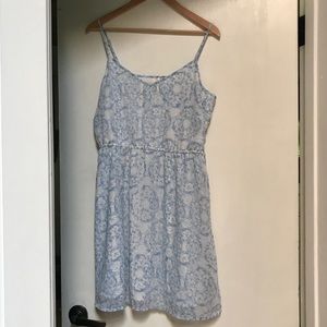 Nordstrom Frenchi blue white print sun dress XL