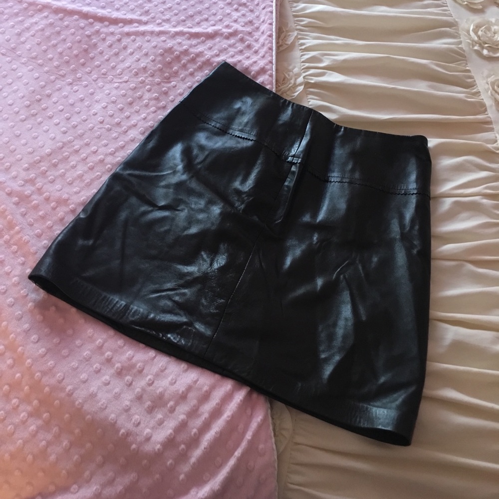 Black leather skirt