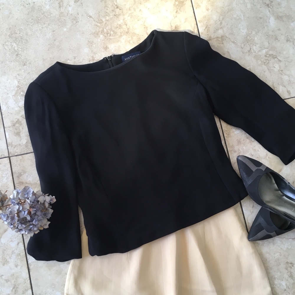 Ann Taylor Ultimate Black Office Suit Top NWOT 4P