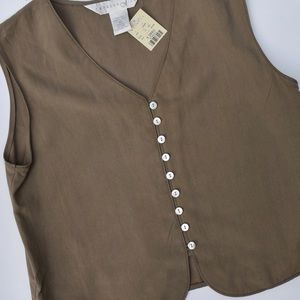-HP- NWT 100% silk vintage light brown tank top