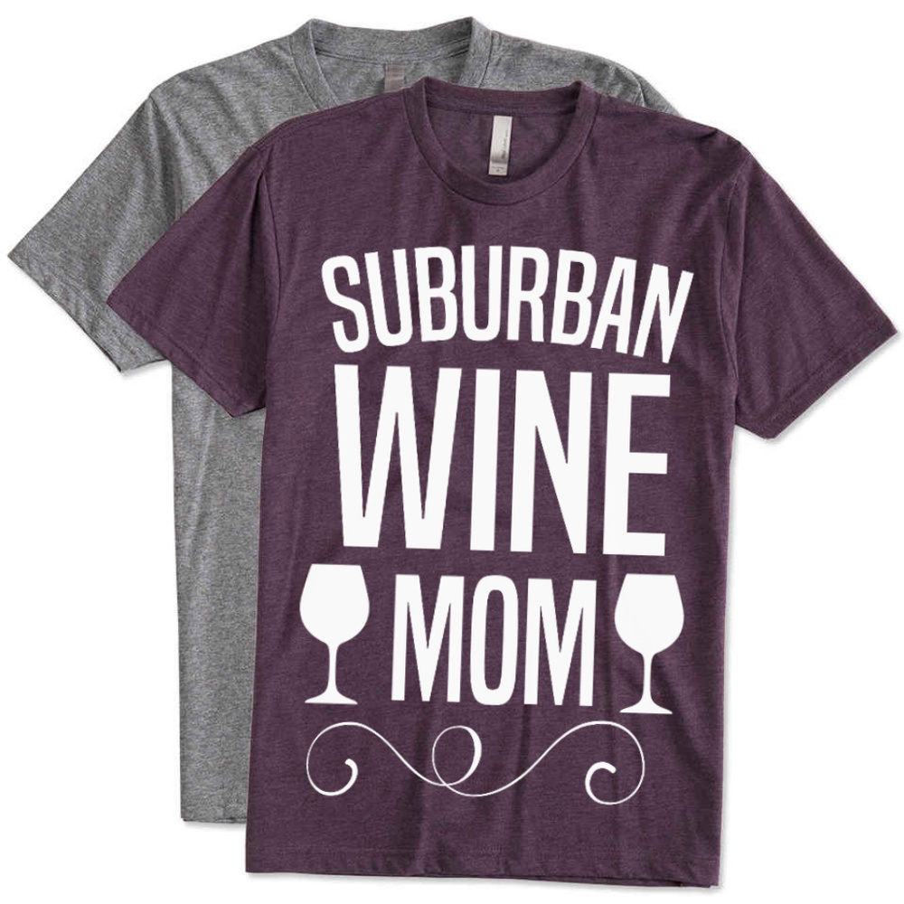 Funny Suburban Wine Mom Heathered Jersey T-Shirt