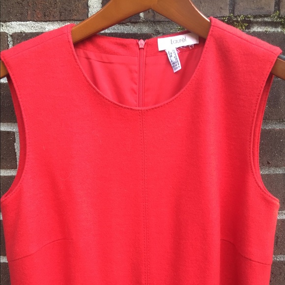 Red Wool Mini-Dress with detail - Picture 2 of 4