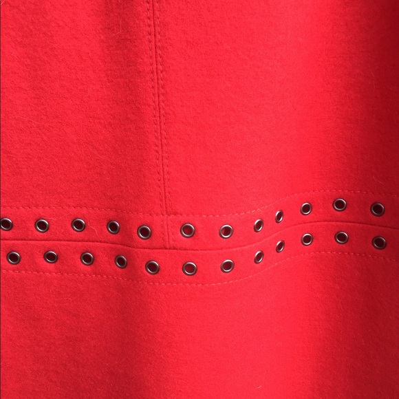 Red Wool Mini-Dress with detail - Picture 3 of 4