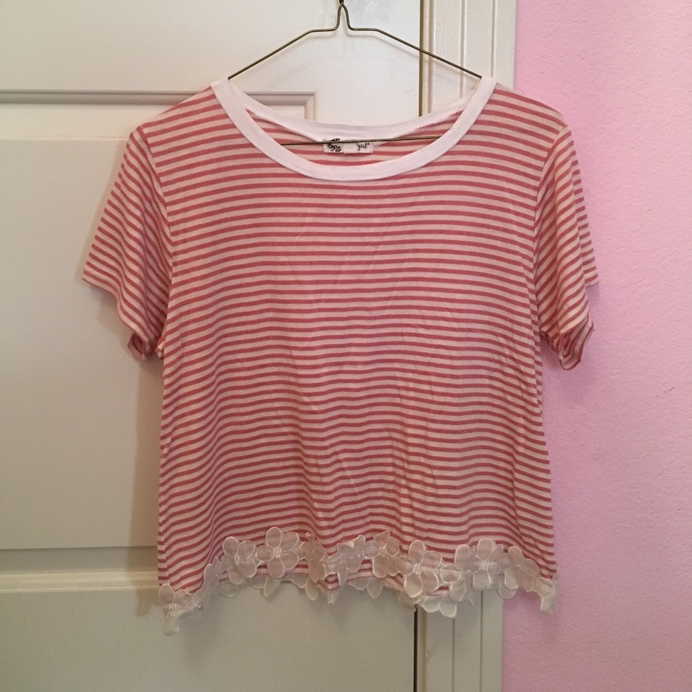 Red and white striped t-shirt