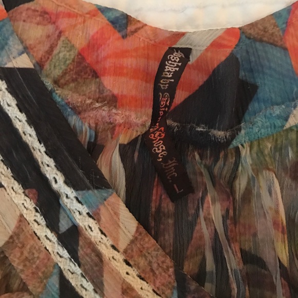 Abstract Watercolor Tank Top - Red Blue Green - Picture 2 of 4