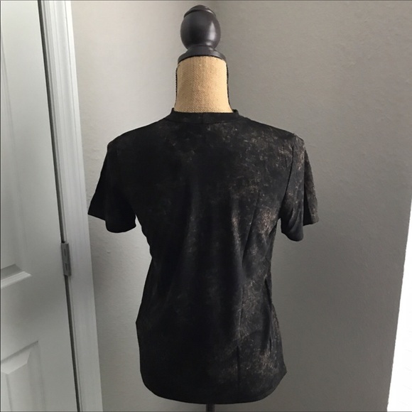 Sadie + Sage | Black Acid Wash Choker Tee - Picture 3 of 4