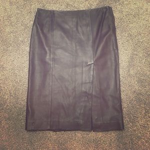 Brown Leather BEBE Pencil Skirt