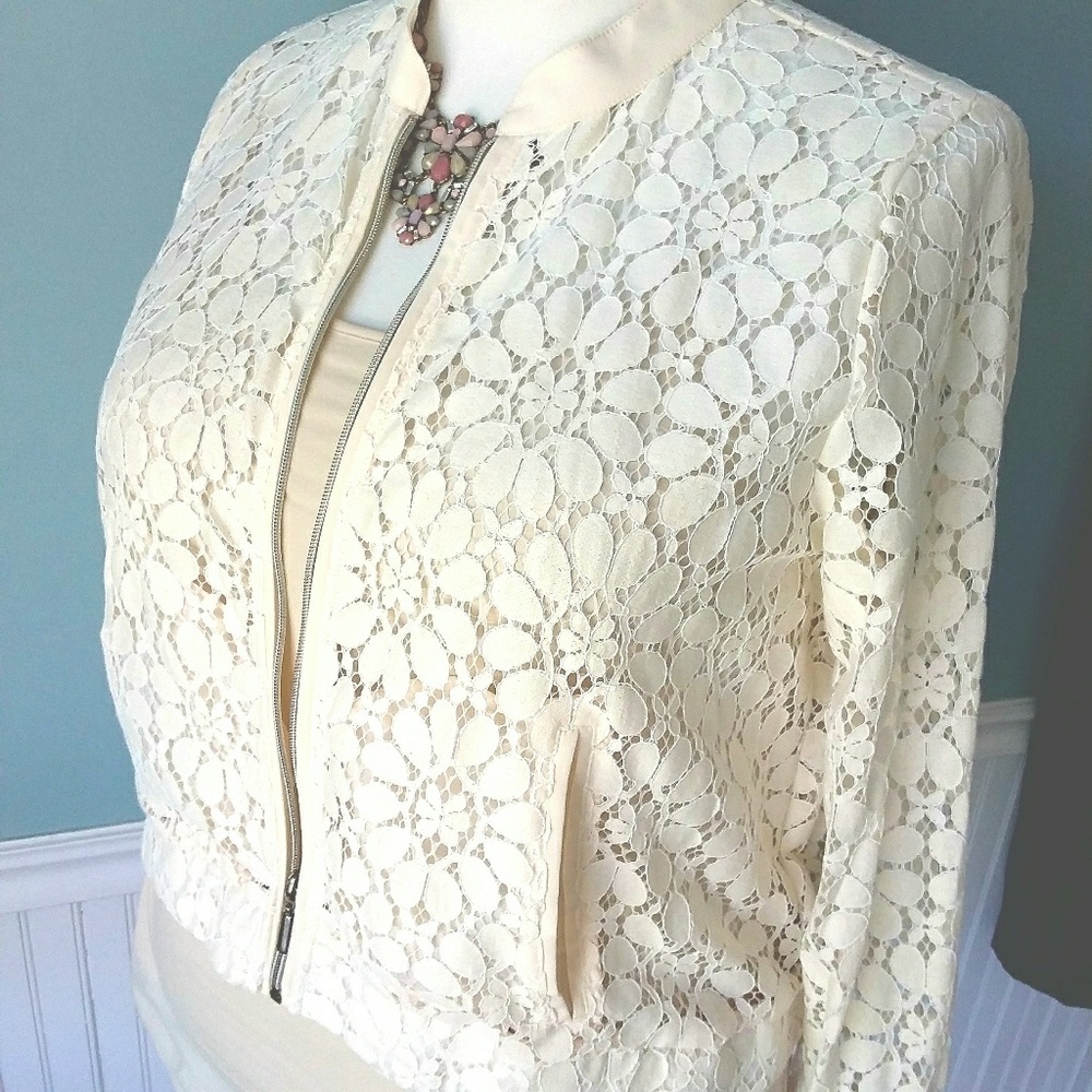 SOLD▪ Lace Bomber Jacket - Picture 6 of 7
