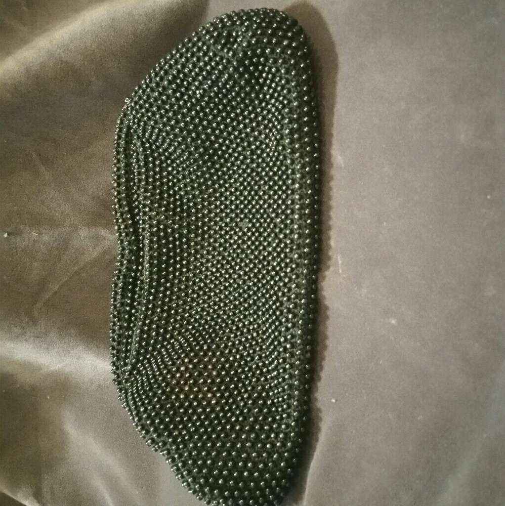 Vintage black bead clutch