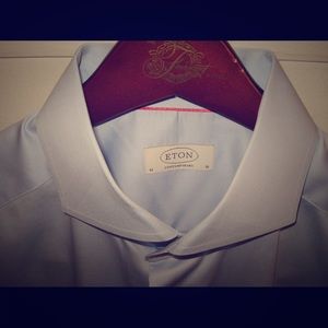 ETON Contemporary Fit Twill Navy Buttons 16 41