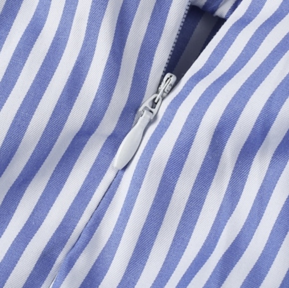 🆕Striped Strapless Blouse in Blue - Picture 5 of 5