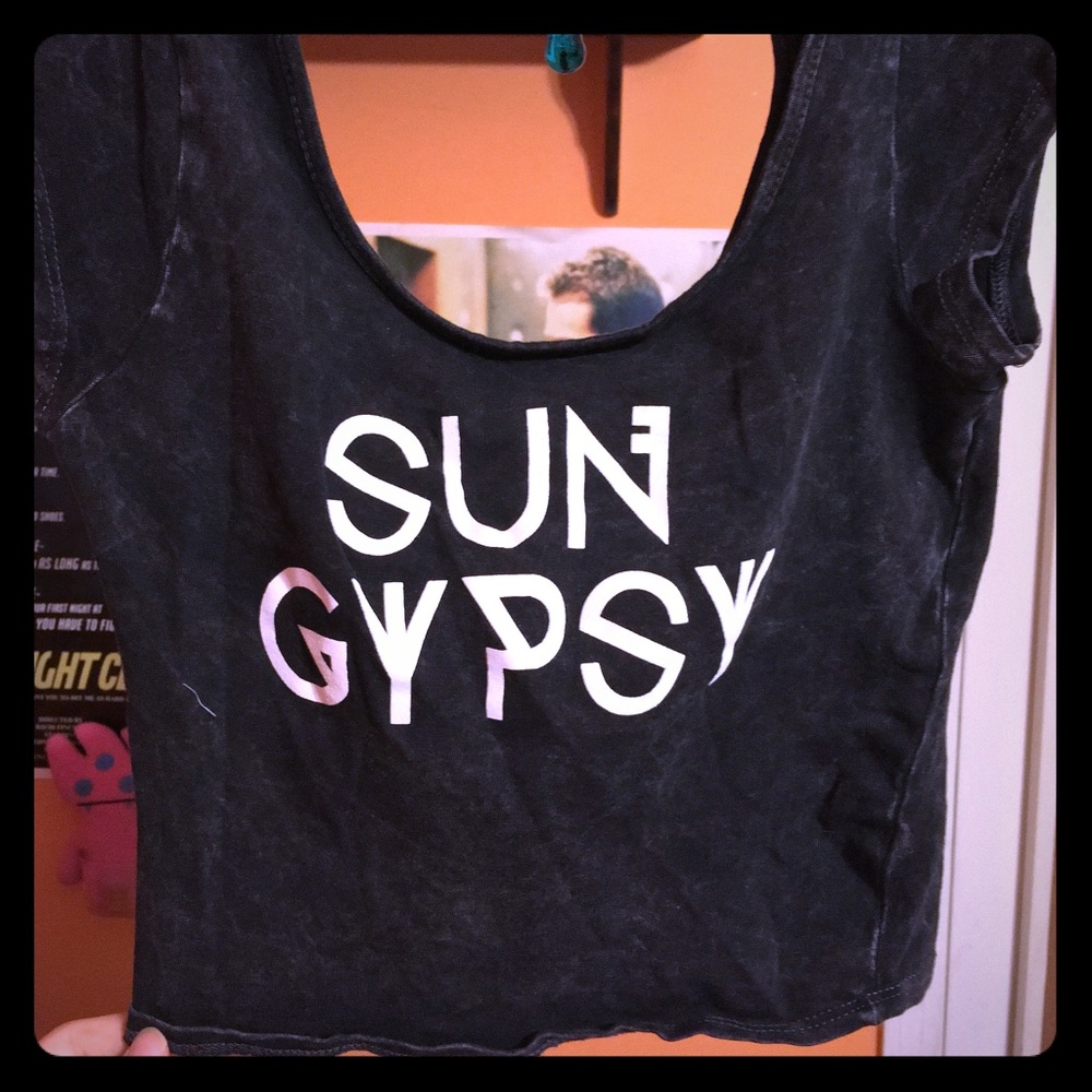 Sun Gypsy Black Crop Top