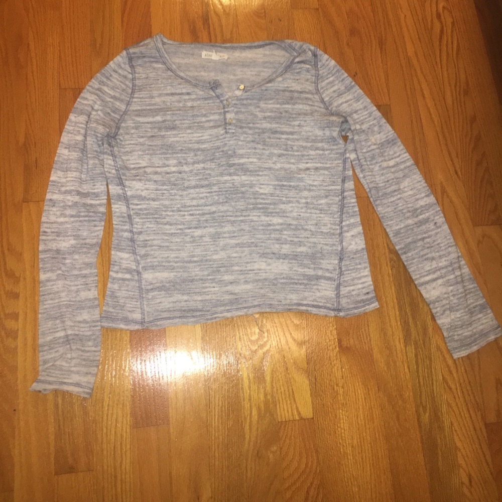 VERY SOFT light blue and white sweater