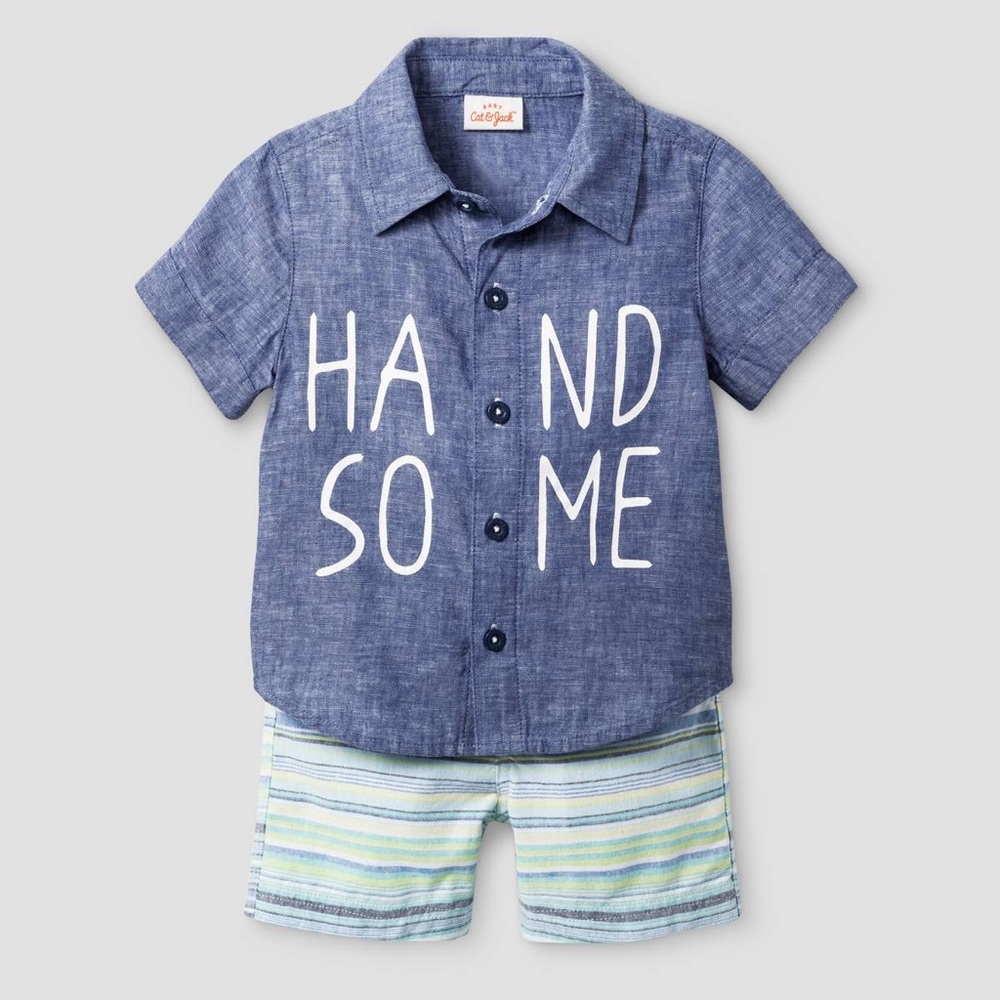 18 month boys 2 pc short and shirt