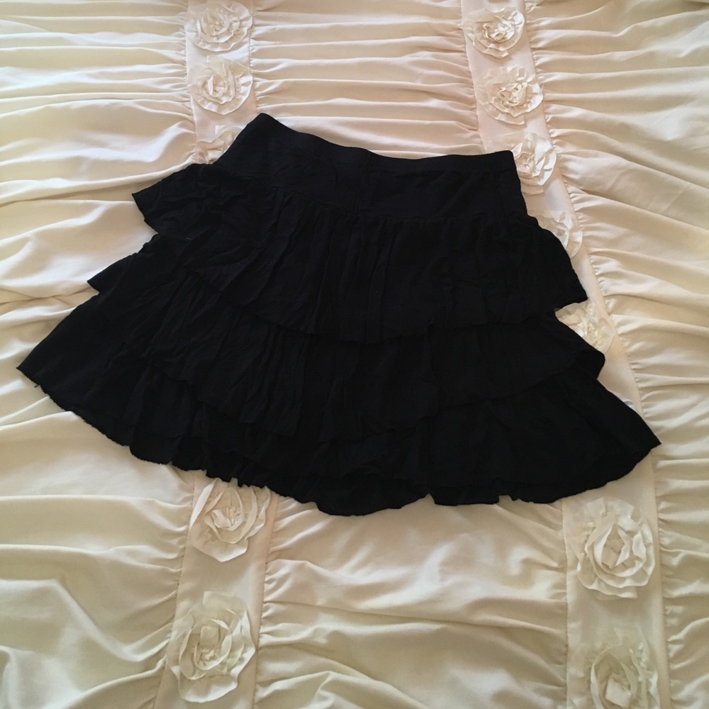 Black ruffle skirt