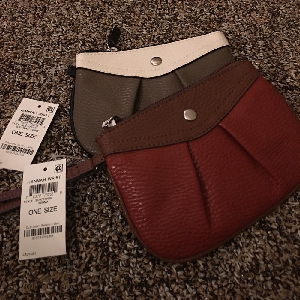 Two beautiful brand-new leather Hannah wristlets