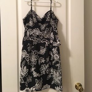 Black with white floral detailing dress