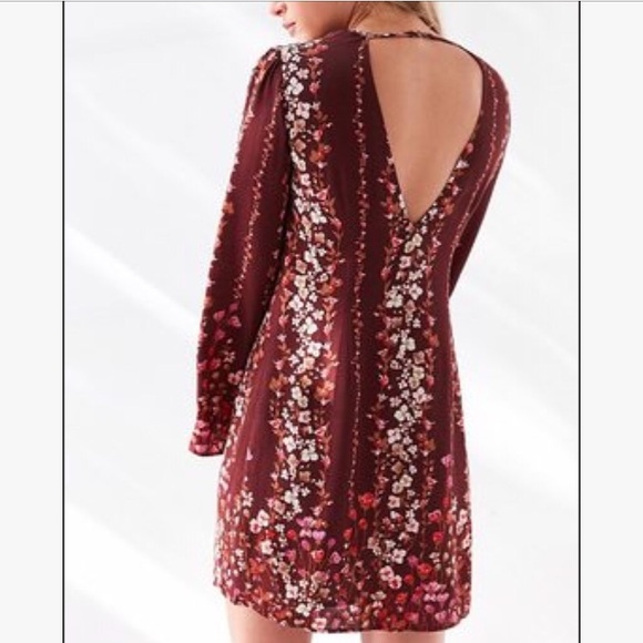 ✨NWOT✨ UO • Burgundy Floral Dress - Picture 5 of 5