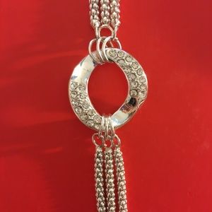 Long silver necklace