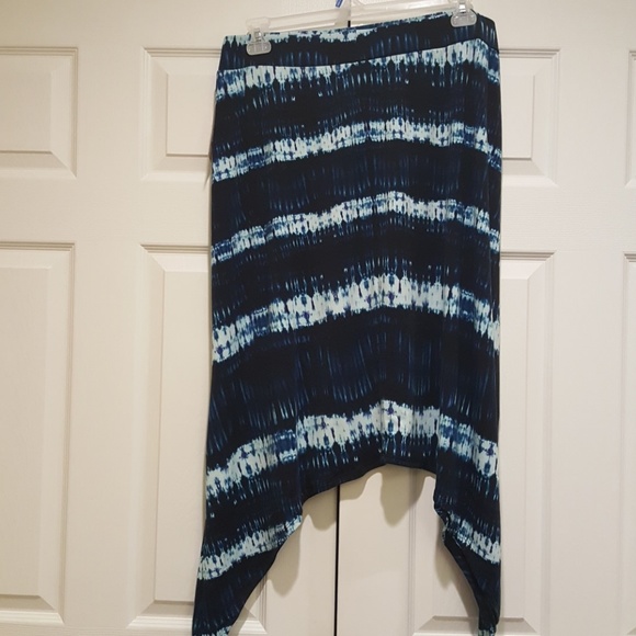 Faded Glory Dresses & Skirts - Blue Tie dye Sharkbite Hem Skirt