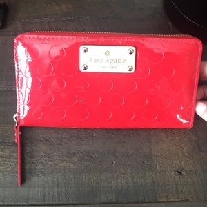 Kate Spade Wallet- red patent like new
