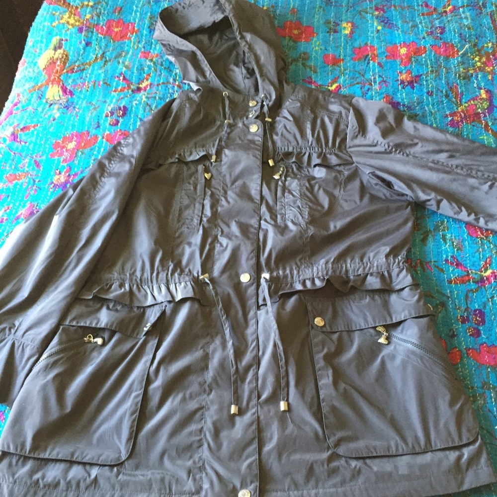 Betsey Johnson Lightweight Hooded Coat - Steel