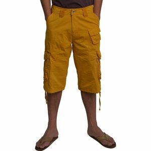 Men's Cargo Shorts Mustard Big size #1048