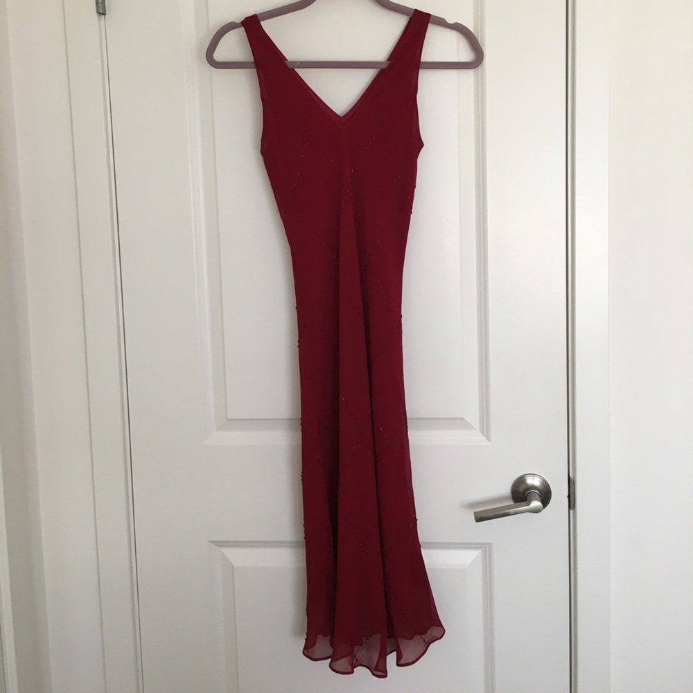 Stunning 100% silk burgundy dress