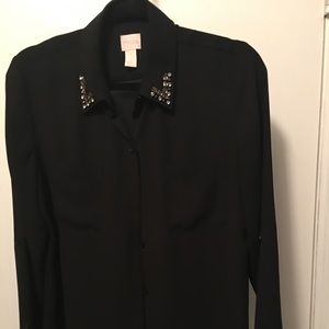 Long sleeve blouse black size 1= medium