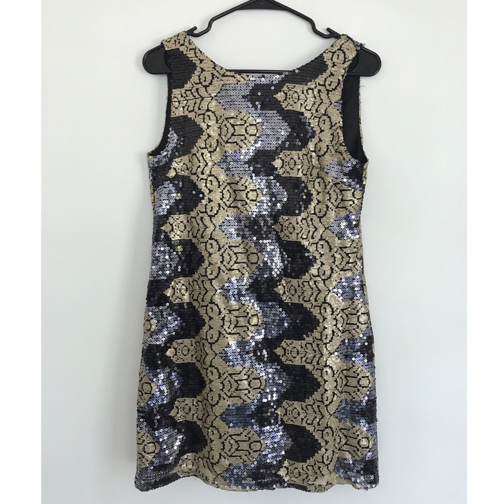 ⭐️Gold, silver and black sequin dress