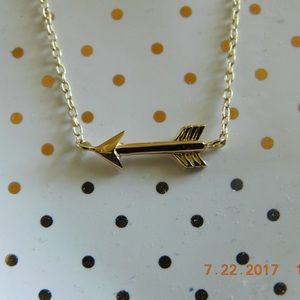 Tiny gold arrow necklace