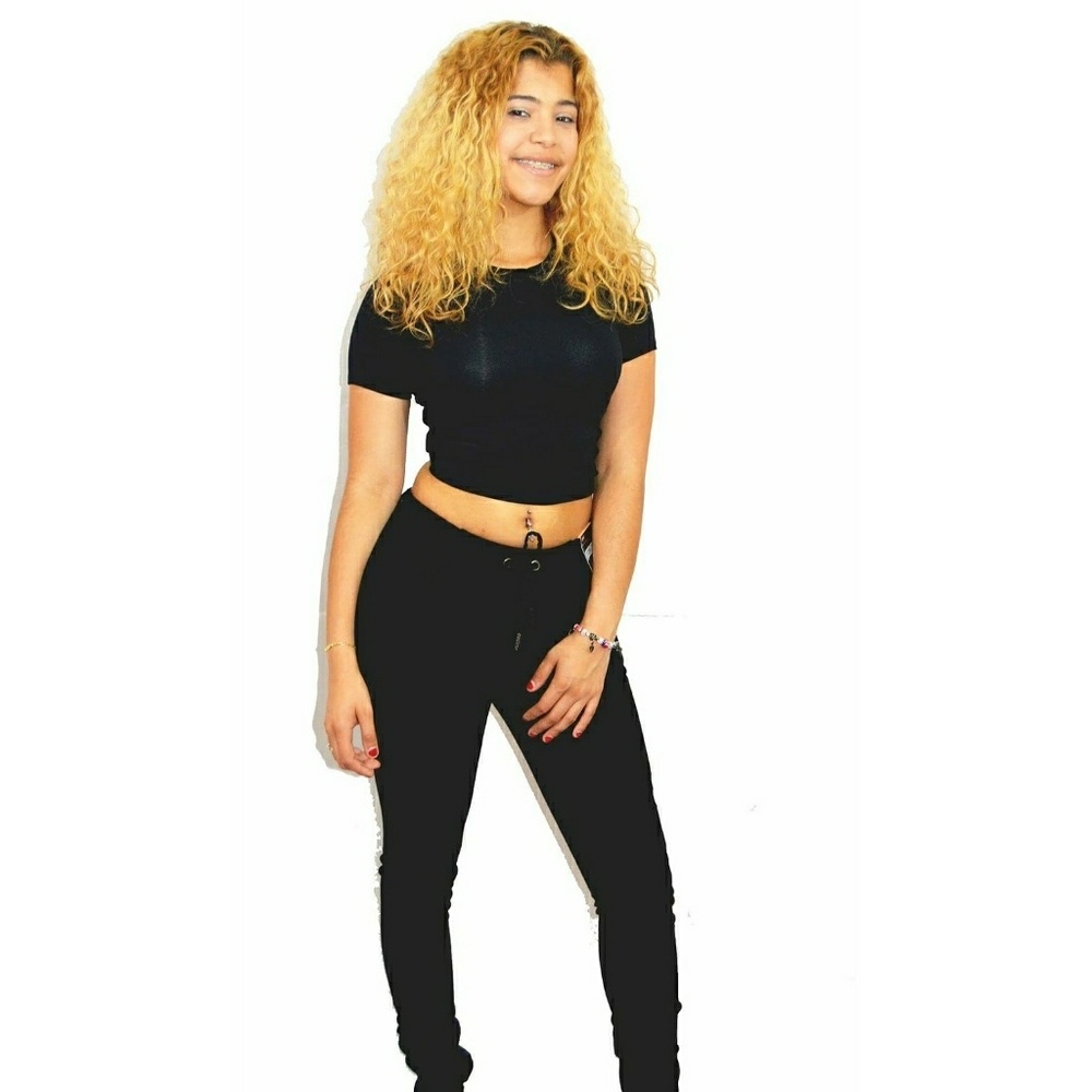 Black Cotton Crop Top