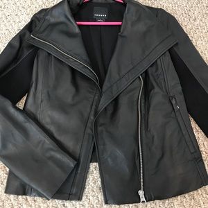 Trouve Cropped Leather Jacket