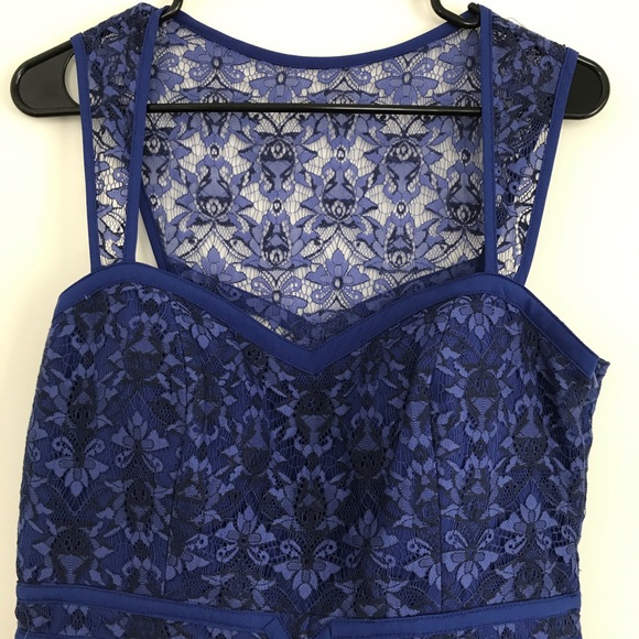 Blue lace cocktail dress - Picture 4 of 7