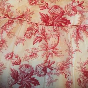 Red& cream silk blend skirt