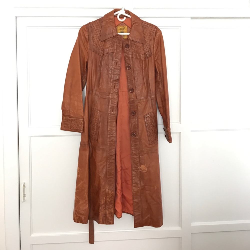 Long Vintage leather jacket