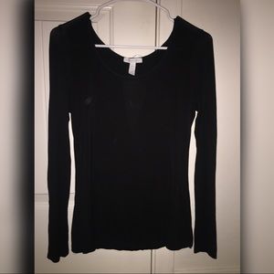 Simple black long sleeve with back opening