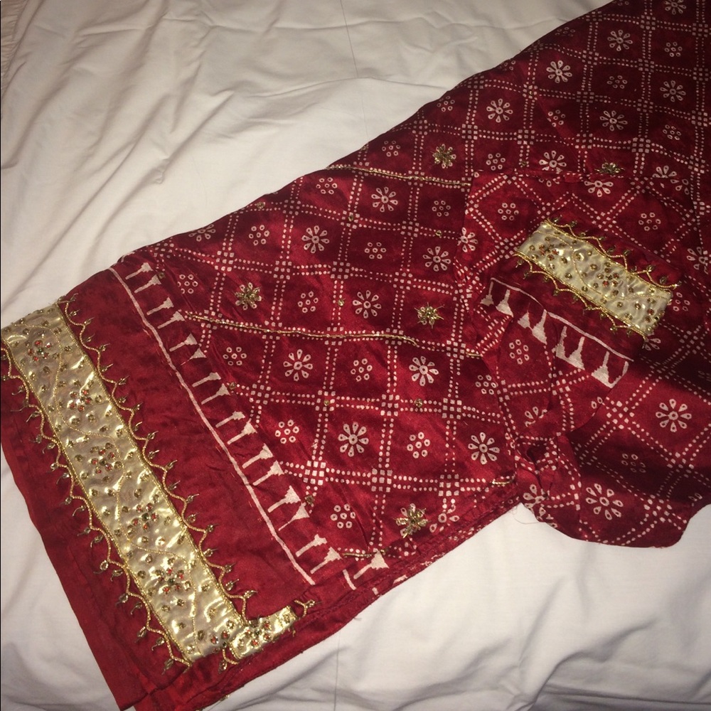 Red traditional saree