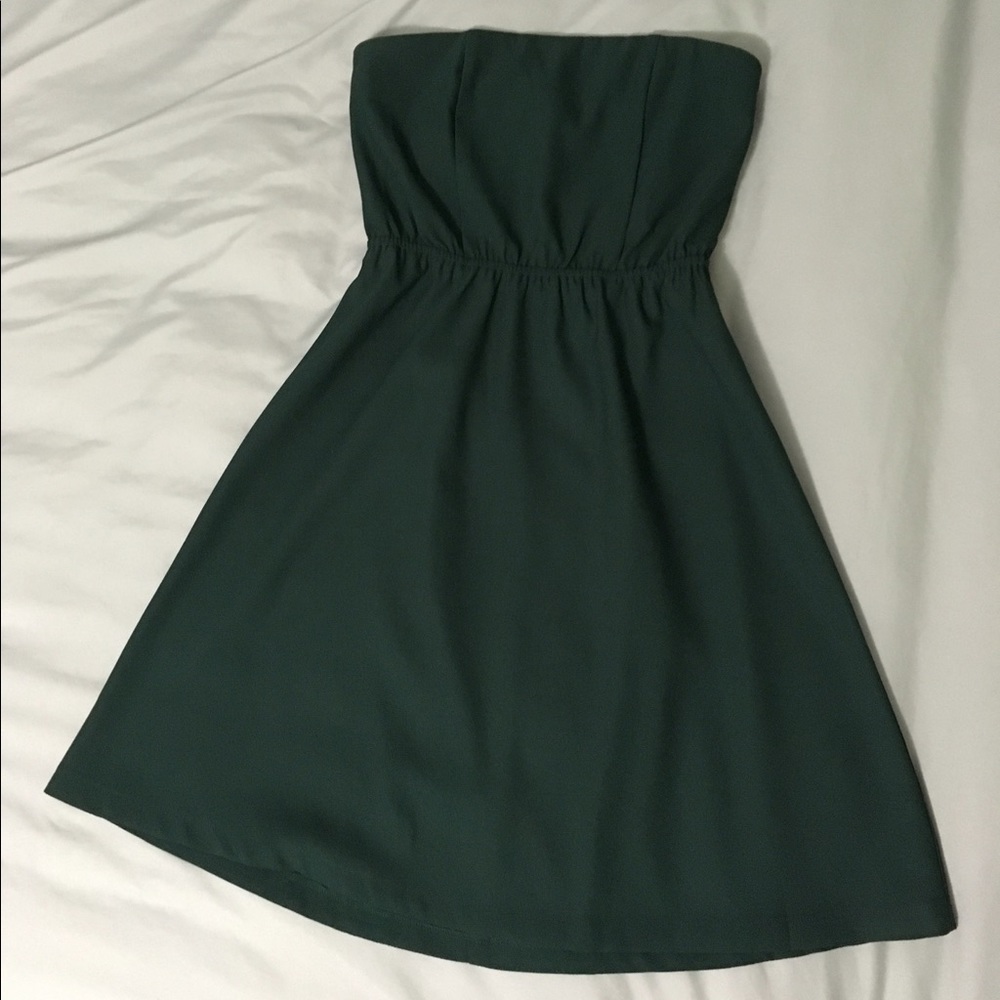 Strapless Forest Green Dress