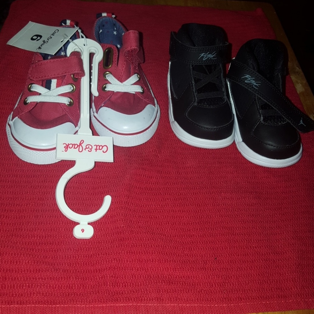 Jordans Brand New -Size 4 and Red + WhiCat & Jack