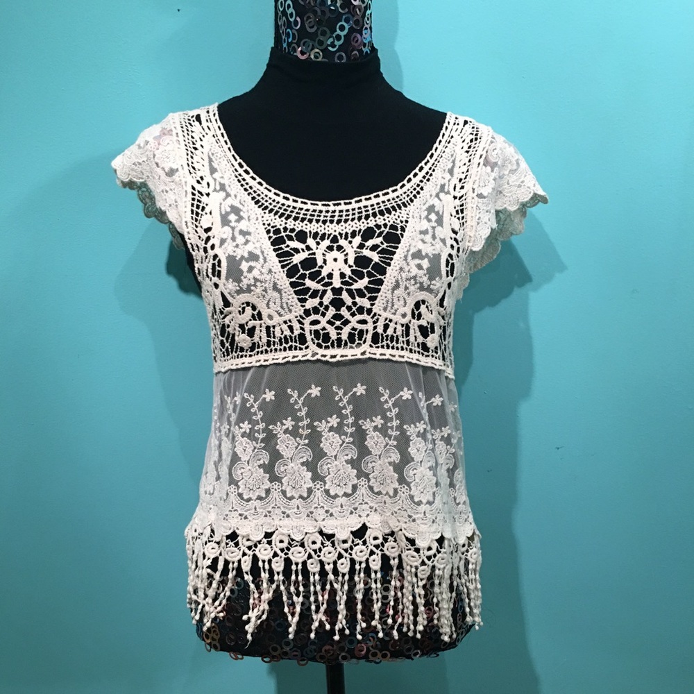 Lace see through shirt