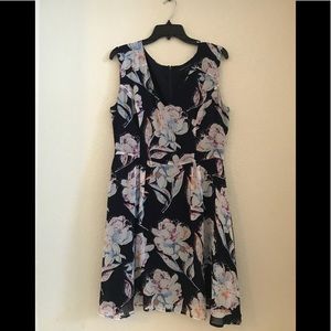 Blue and purple floral dress