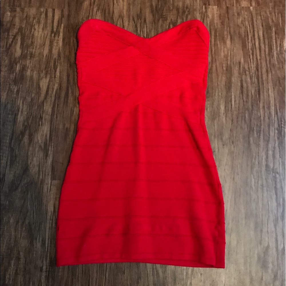 Hot Miami Styles Red Mini Bandage Dress