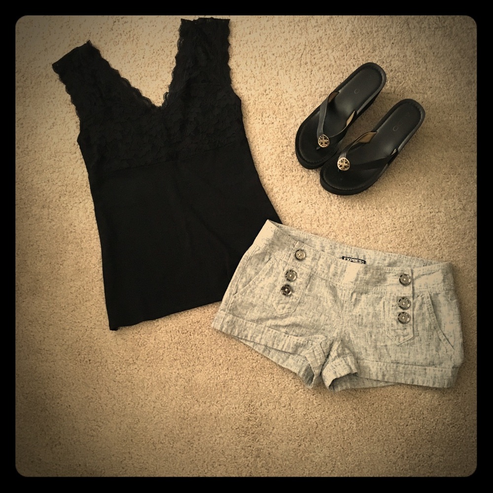 EXPRESS gray linen shorts