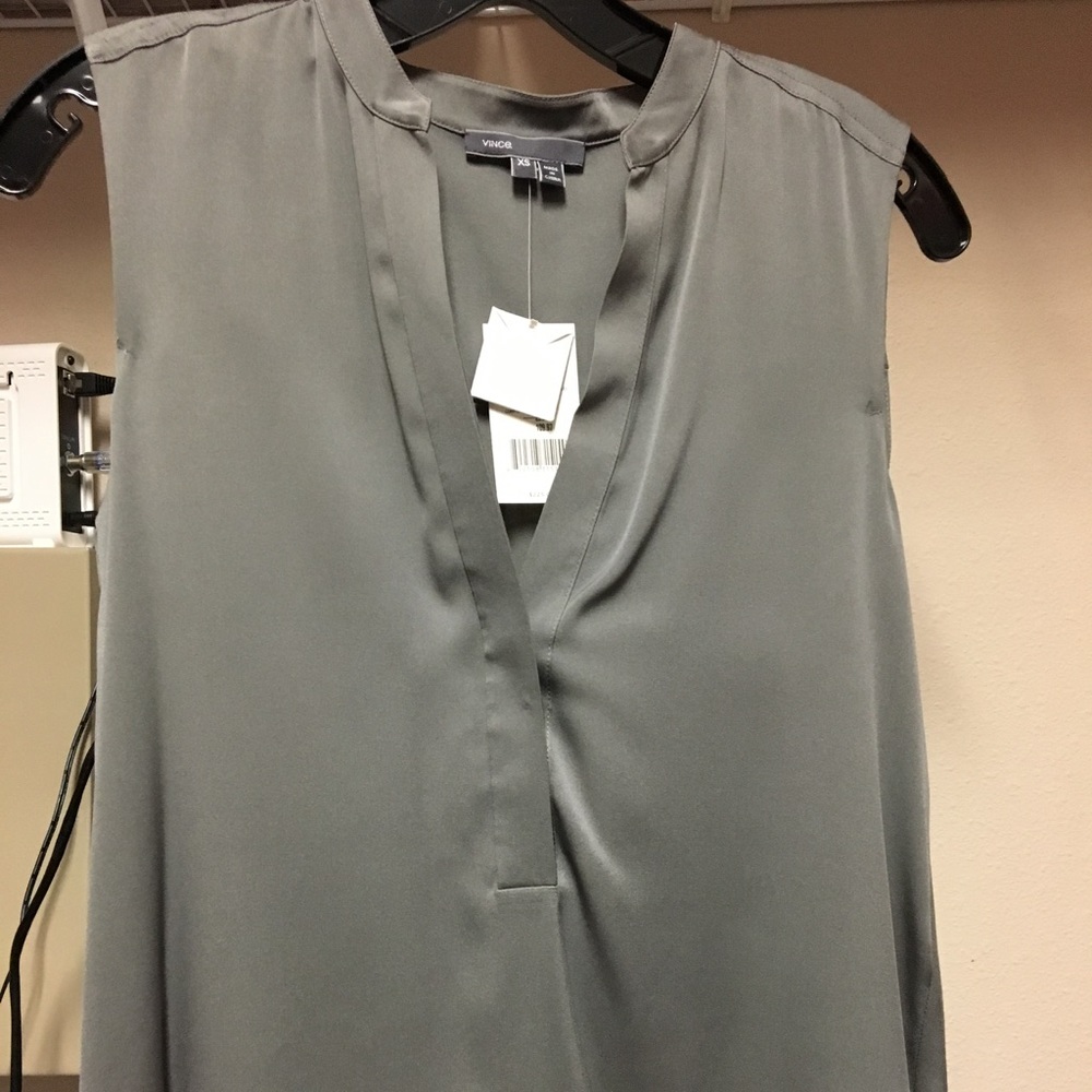 Vince grey silk top, size XS